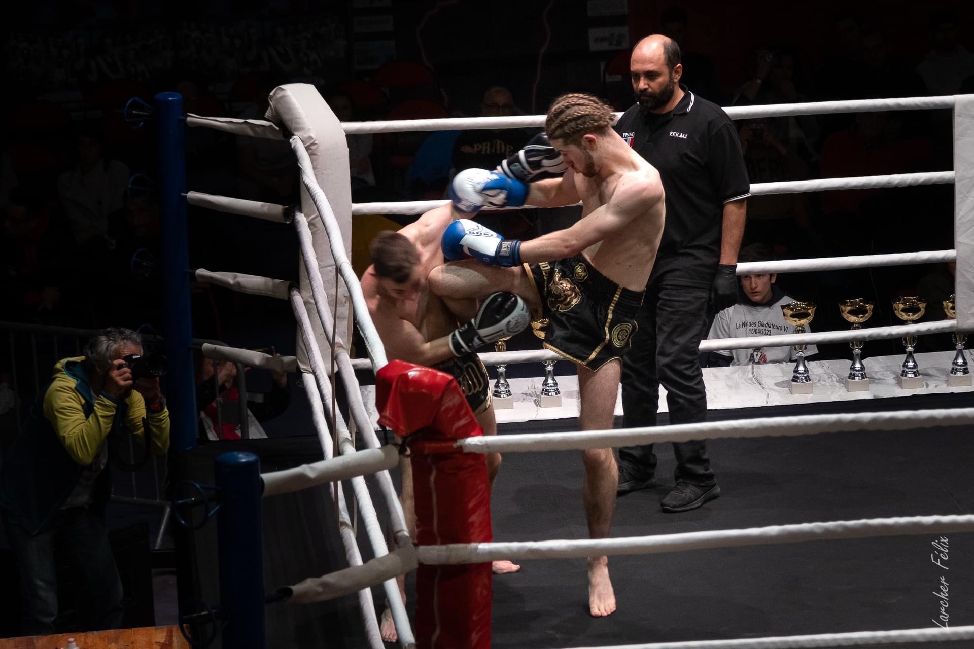 Tom Laurent en combat de kickboxing